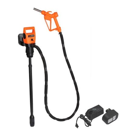 Matrix Management Groz 45516 AC/DC Electric Drum Pump, With 19.2V Li-Ion Battery, 7.4 GPM EDR/55T/RB/19L/US